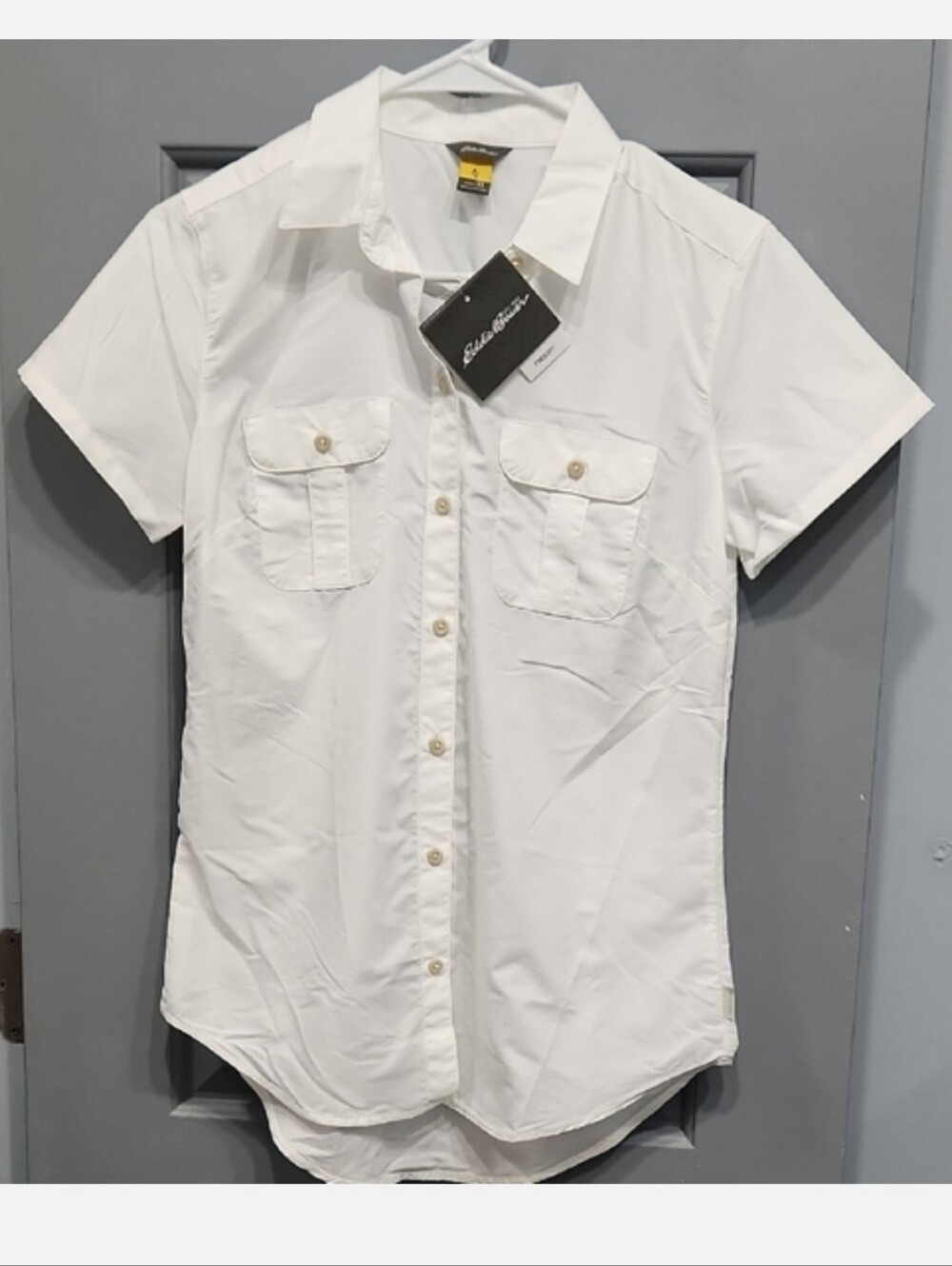NWUT Eddie Bauer Travex Mountain White Button Down Shirt XS